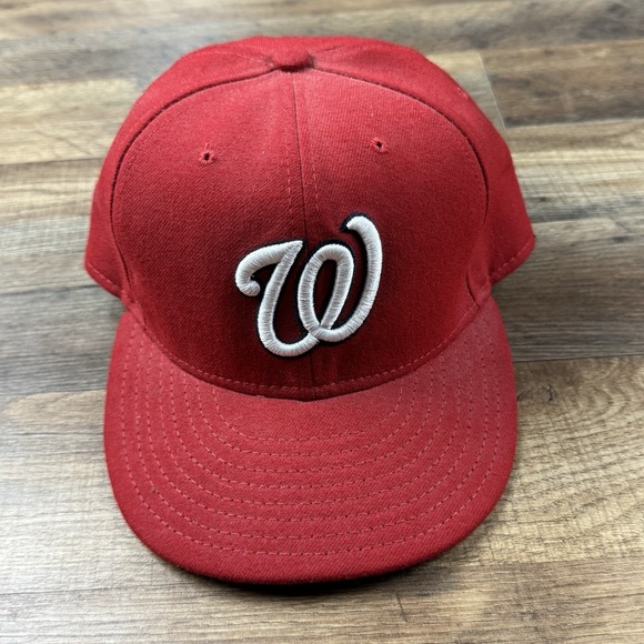 Washington Nationals Baseball Cap Hat New Era 59Fifty On Field 7-1/8 Embroidered - Picture 1 of 7